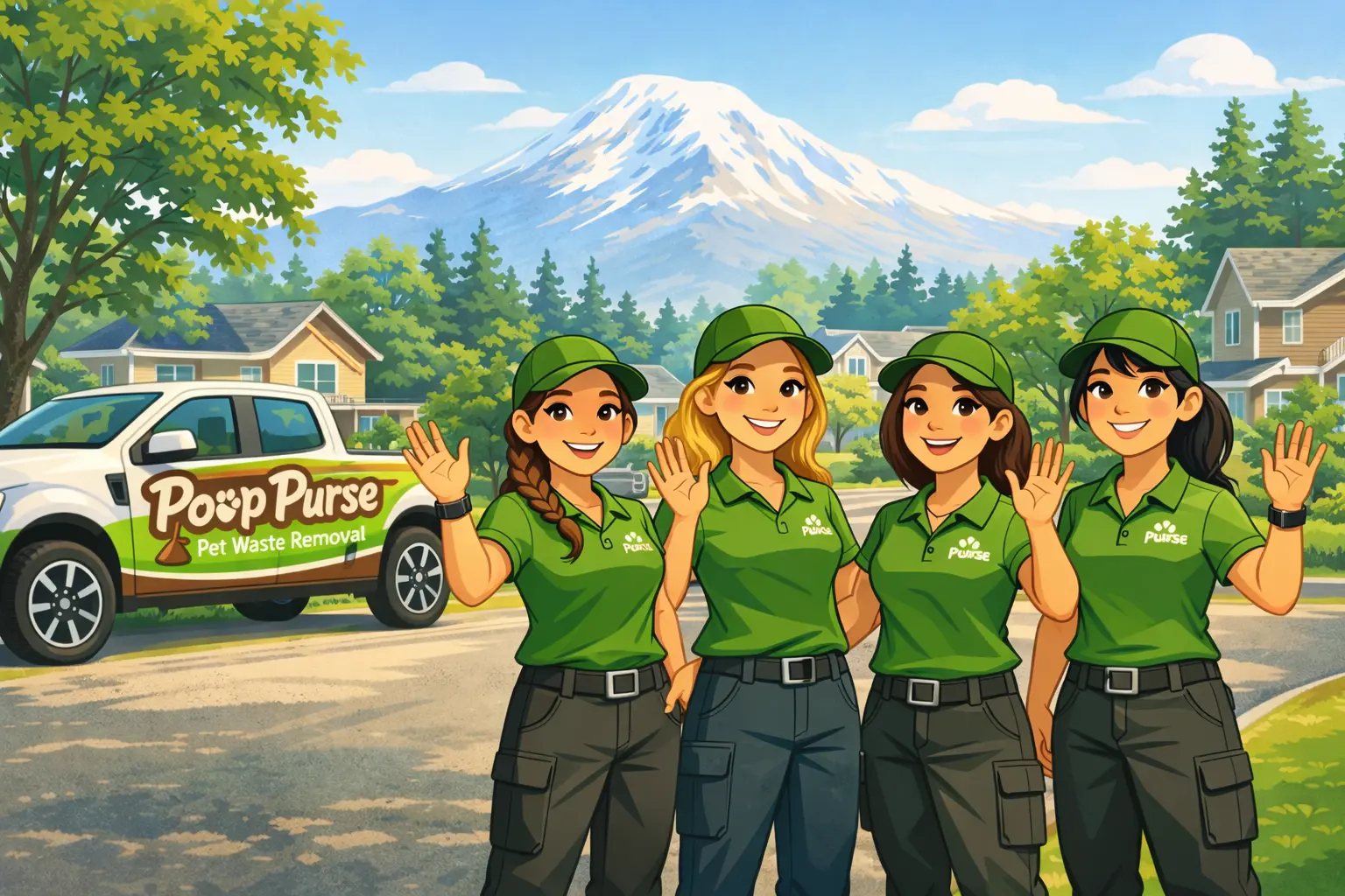 Poop Purse crew with truck in Buckley, WA